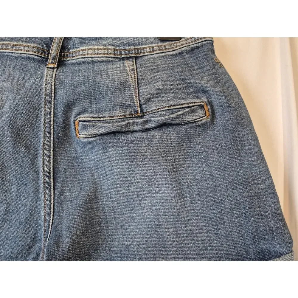 Anthropologie Pilcro Rolled Single Back Welt Pocket Cotton Denim Shorts 25 - Picture 9 of 11